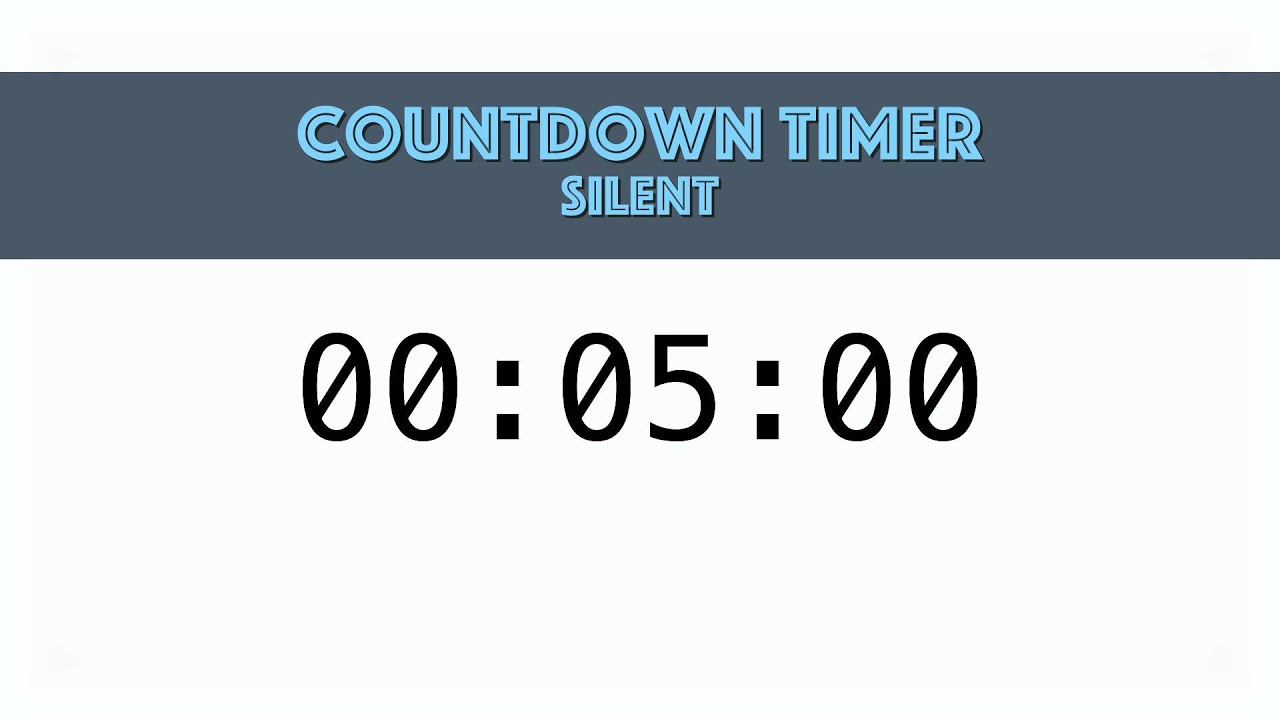 5 Minute Timer | Silent Countdown | No Beep, No Music - YouTube