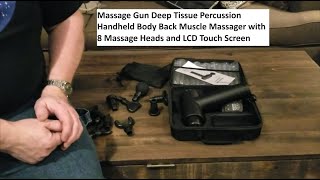 Massage Gun Deep Tissue Percussion Handheld Body Back Muscle Massager with 8 Massage Heads