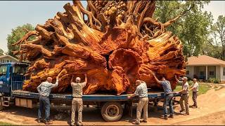 Transforming a Giant Twisted Red Stump Into THIS Luxurious Masterpiece Bed!