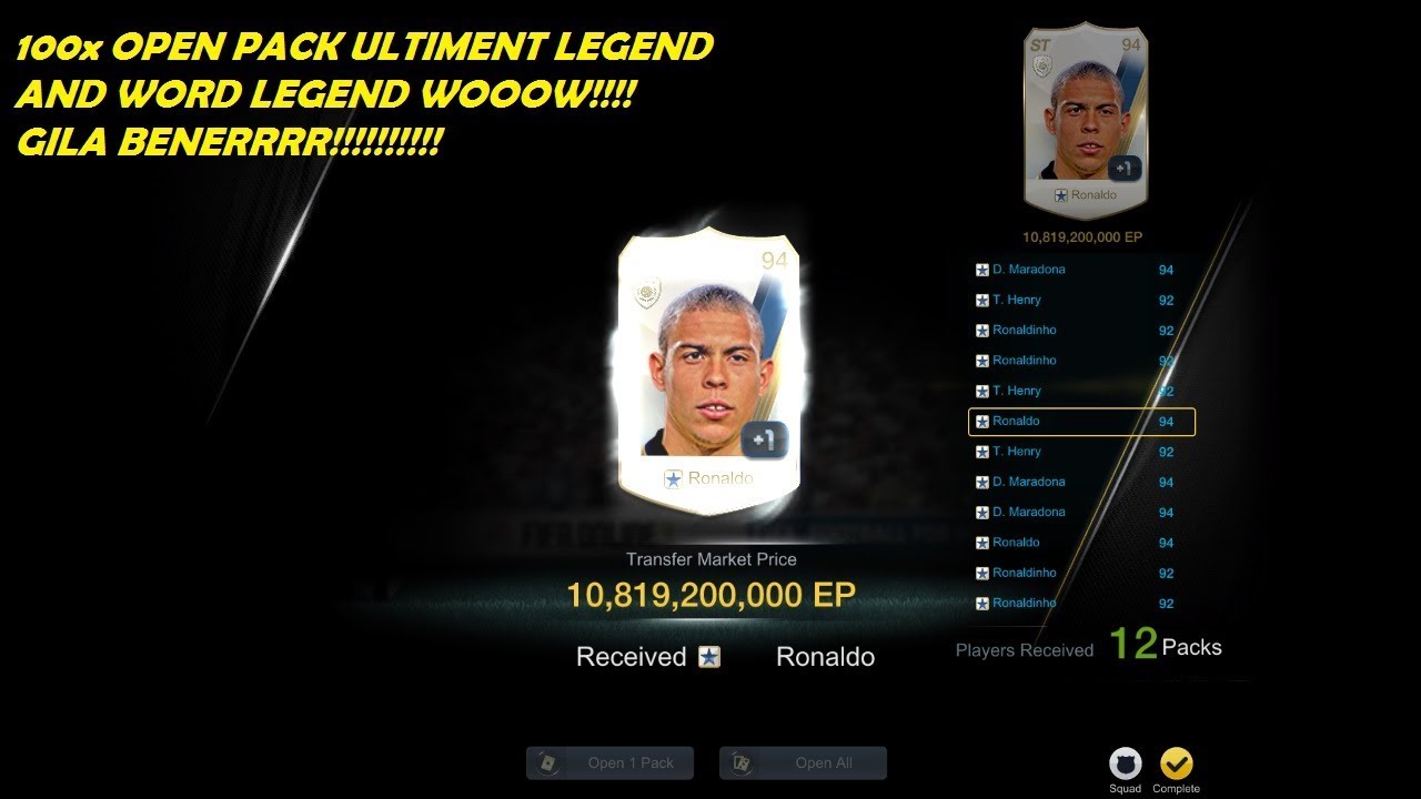 fifa online 3 thailand by player New FIFA ONLINE 3 Open Pack Ultimate Legend 114pcs and Word Legend 165pcs