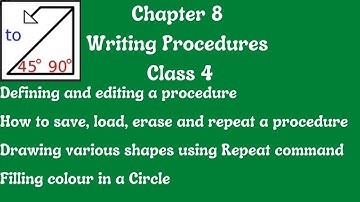 [chapter 8 writing procedures] class 4 | writing procedures in logo | write with logo