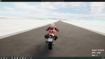 The result of re-targeting a Synty Studios mesh for the Digital Dive Advanced motorcycle asset
