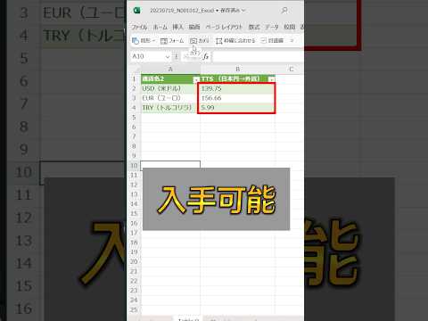 【Excel】為替チェックはエクセルが勝手にやってくれることを、君はまだ知らない。#shorts