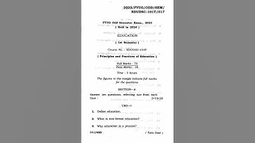 "EDUDSC-101" 2023#assamuniversitysilchar#questionpaper#fyug#education#firstbatch#1stsem.