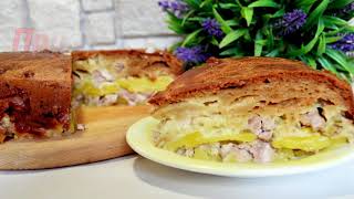 Ленивый курник. Простой рецепт пирога с курицей и картофелем. Ленивый курник. Простой рецепт пирога с курицей и картофелем.