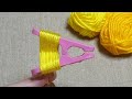 Super easy Woolen Embroidery Trick with Tongs - Amazing Hand Embroidery Butterfiy Design Ideas