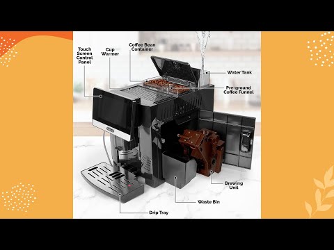 Zulay Magia Super Automatic Coffee Espresso Machine -Durable Automatic Espresso Machine With Grinder
