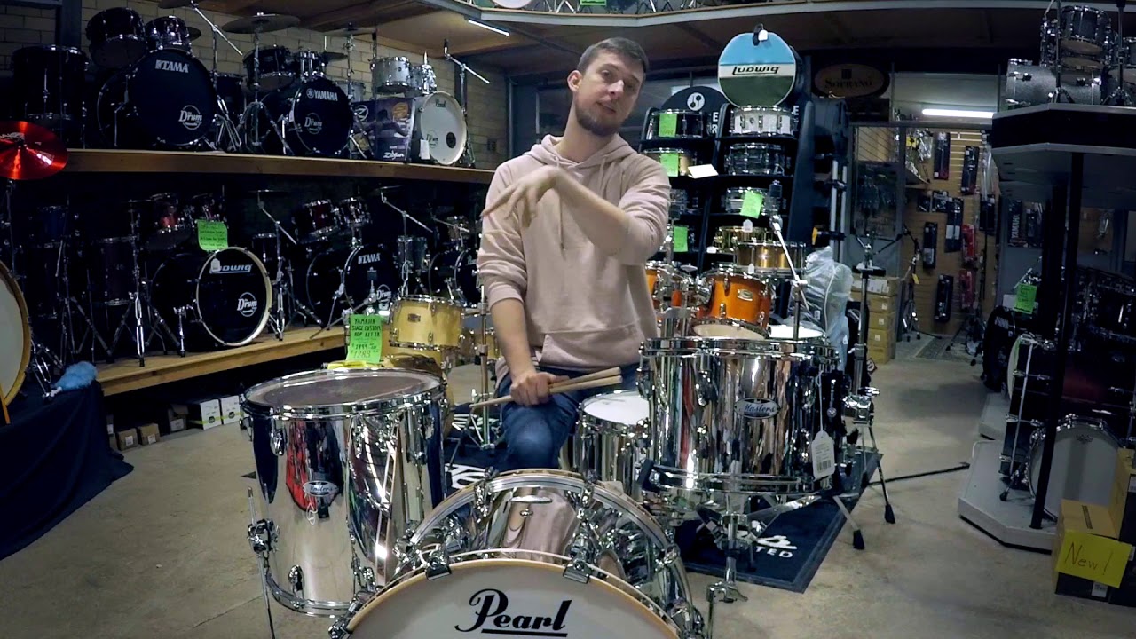 Pearl Masters Maple Complete Mirror Chrome - YouTube