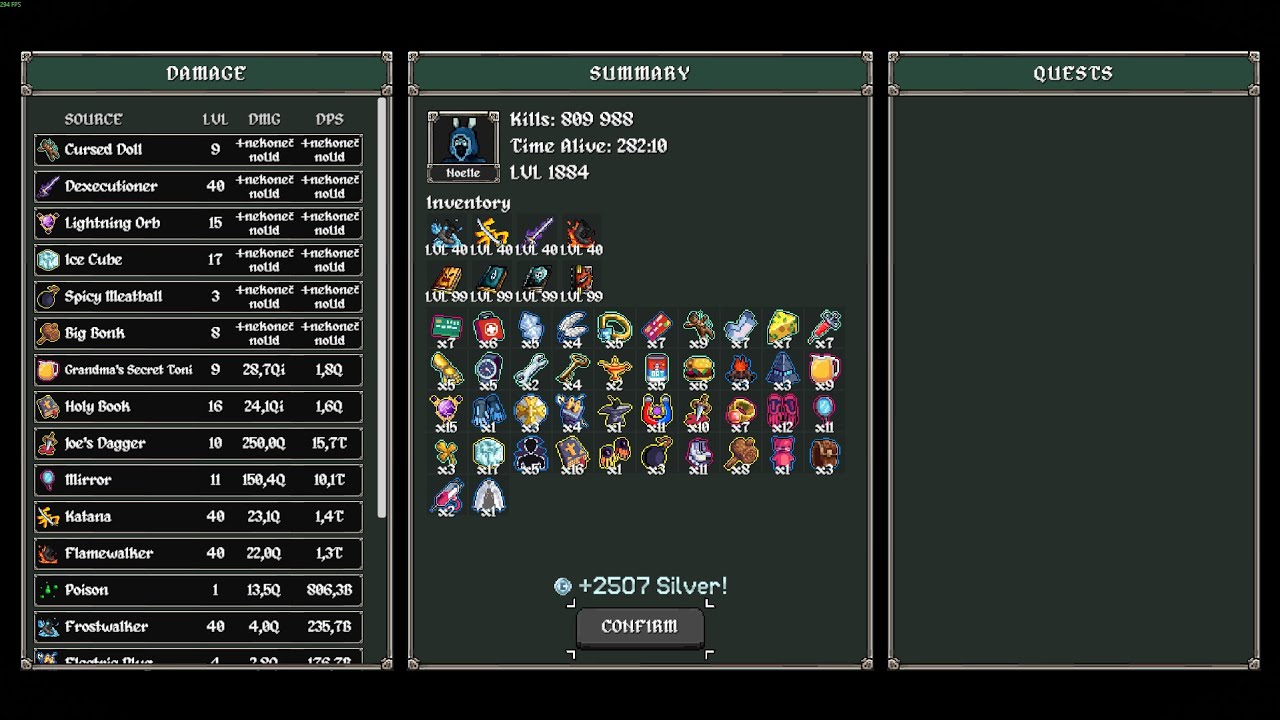 Megabonk 809k kills on Noelle