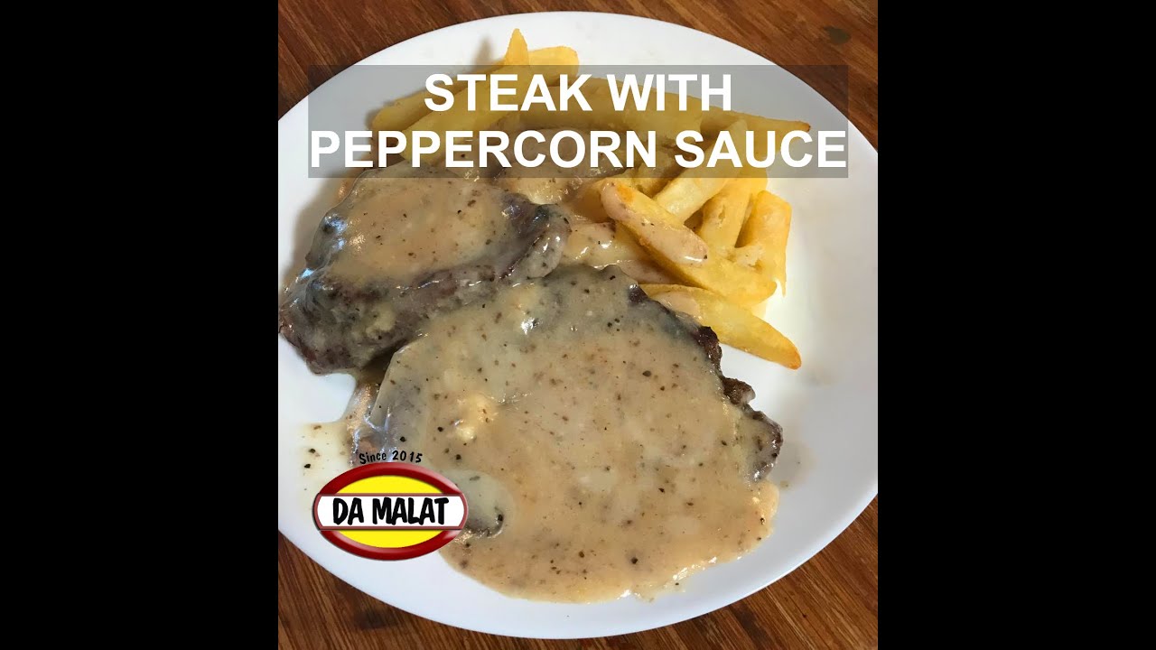 BBQ steak in peppercorn sauce