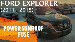 Ford Explorer - POWER SUNROOF / MOONROOF FUSE LOCATION (2011 - 2015)