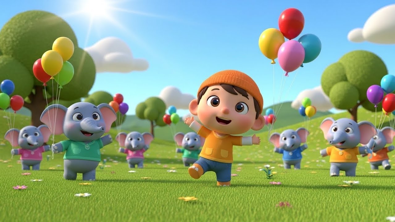 Elephant Balloon Party | Fun Counting & Celebration Song for Kids | Nursery Rhyme