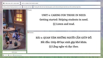 Tiếng Anh Lớp 11 (Sách mới) ★ Unit 4: Caring For Those In... → Getting Started → (1) Listen and read