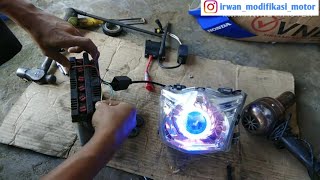 Cara Pasang Sendiri Lampu Projie LED Honda Beat, terang tapi tidak silau