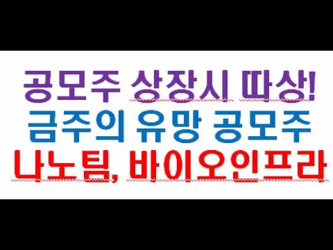공모주 청약주 따상 속출! 금주의 유망 공모주 정보(나노팀, 바이오인프라)