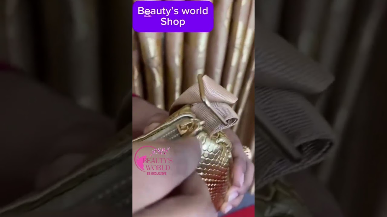 snake pattern shoulder bag Gold  Color