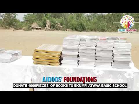 Aidoos' Foundation Donates 1000 Pieces Of Books To Ekumfi Atiwaa Basic School #foundation #support