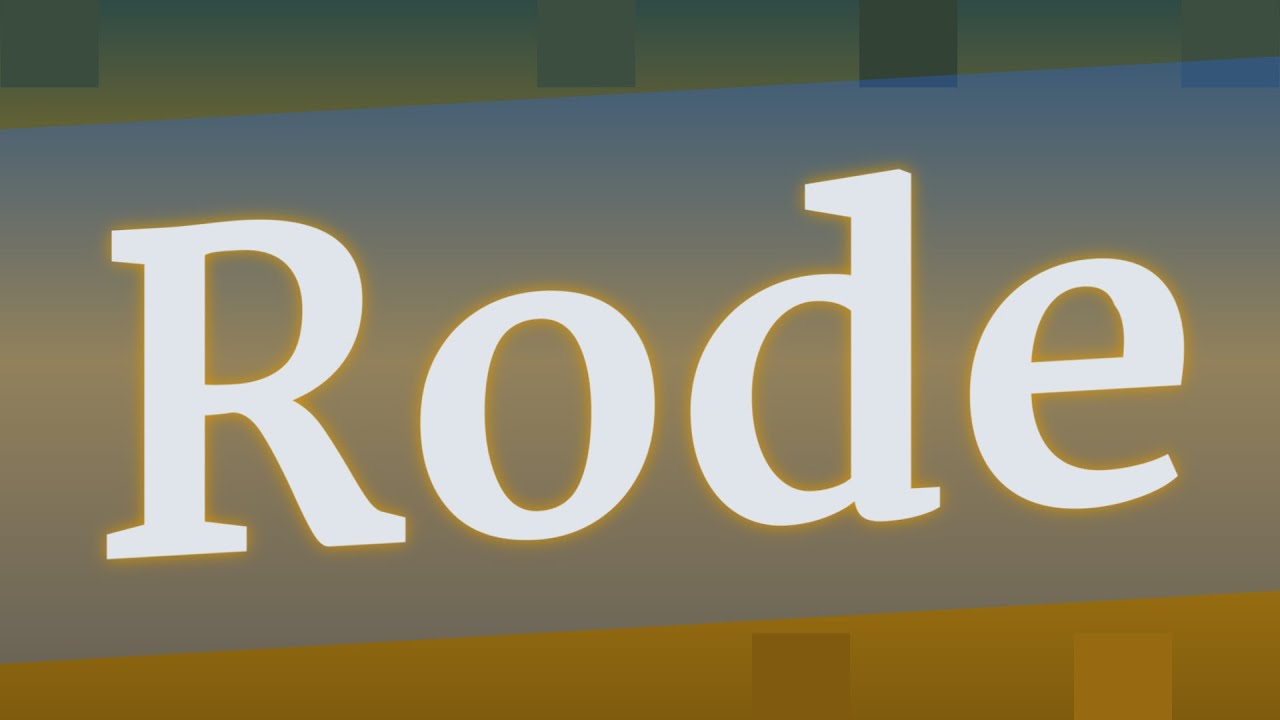 RODE pronunciation • How to pronounce RODE YouTube
