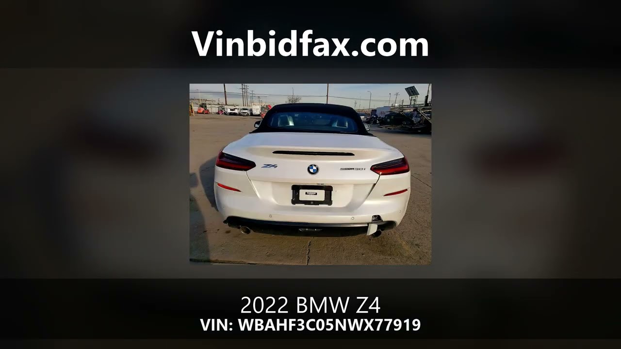 左のみ　WBABT32060LS  Z4 WBAHF3C05NWX77919 | 2022 BMW Z4 - YouTube
