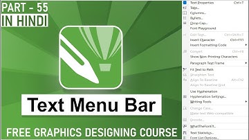 complete tutorial about text menu bar in Corel draw in Hindi