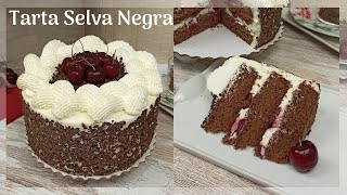 TARTA SELVA NEGRA 🍒 | Chocolate, Nata y Cerezas!! | Black Forest Cake | Cocinando Tentaciones