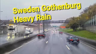 Driving Sweden - Heavy Rain Gothenburg