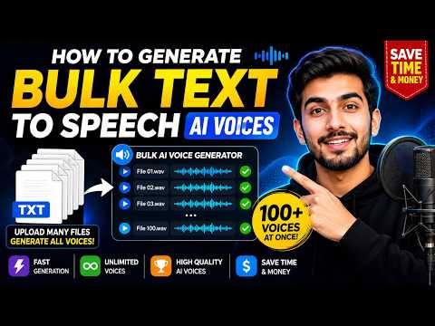 How to Generate BULK TEXT TO SPEECH AI Voices | Bulk Ai Voice Generator
