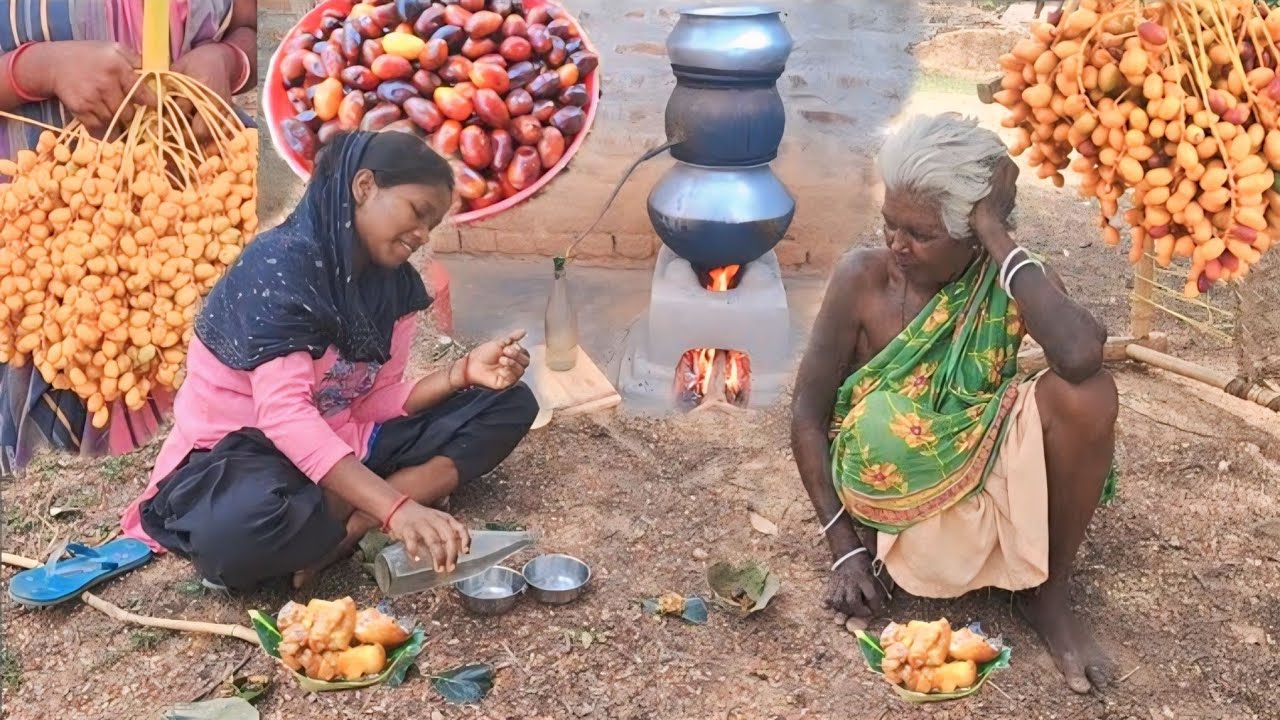 Traditional Khajur Desi Wine Making By Village Giral Cooking Pork Meat With Dates Natural Alcohol