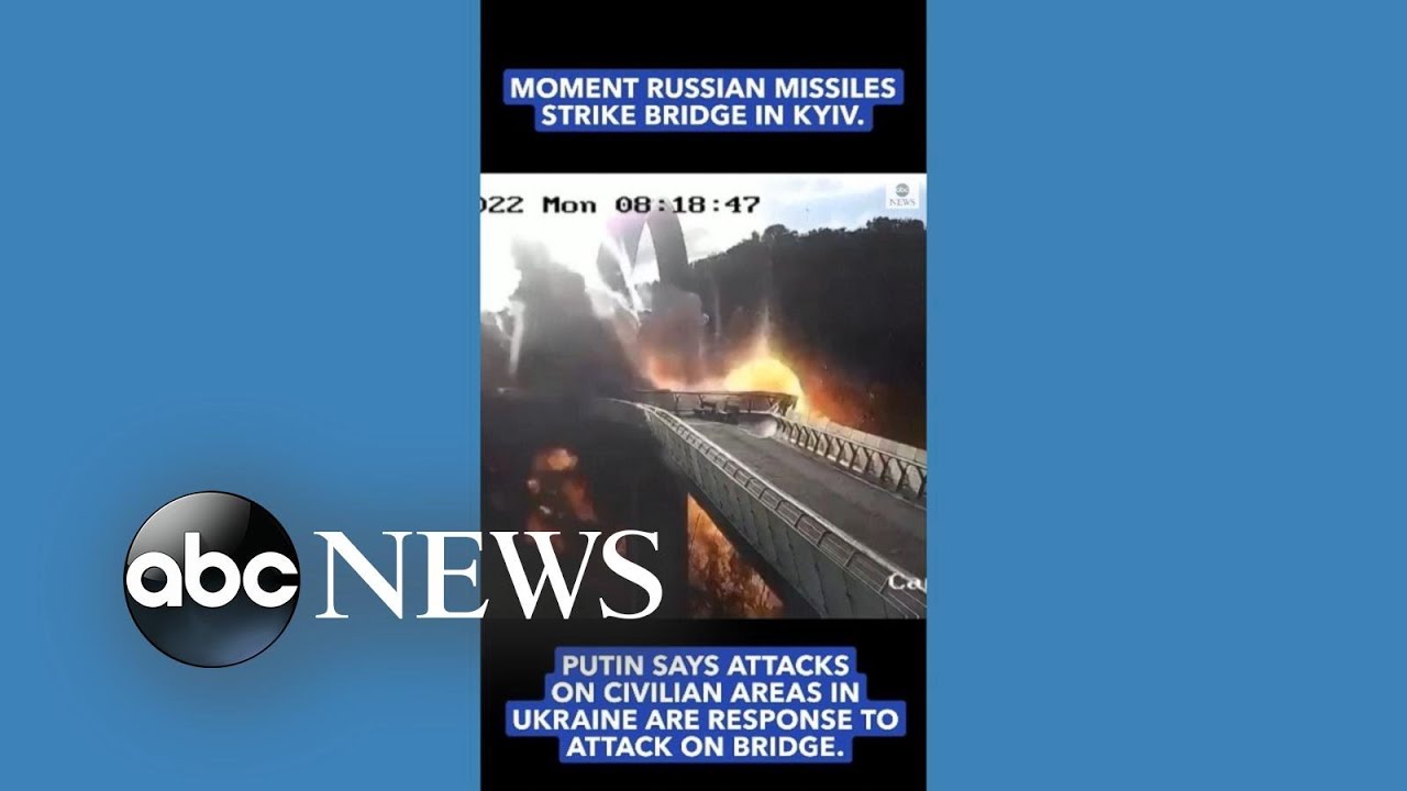 Russian missiles attack bridge in Ukraine