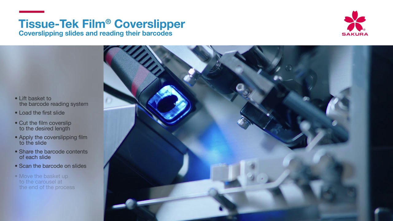 Tissue Tek Film Coverslipper Coverslipping slides and reading their