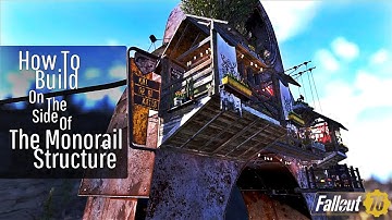 Fallout 76 Camp Tutorial | How To Build On The Side Of The Monorail Structure | Tips // Tricks