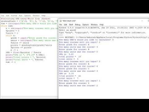 Calculating GPA using While Loop (Python) - YouTube