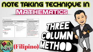 3 COLUMN NOTE TAKING TECHNIQUE IN MATH