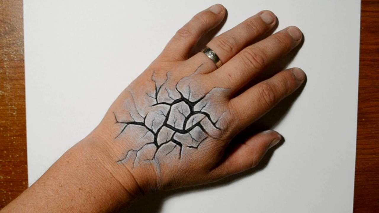 How to Draw Cracked Rock - Halloween Hand Art Idea