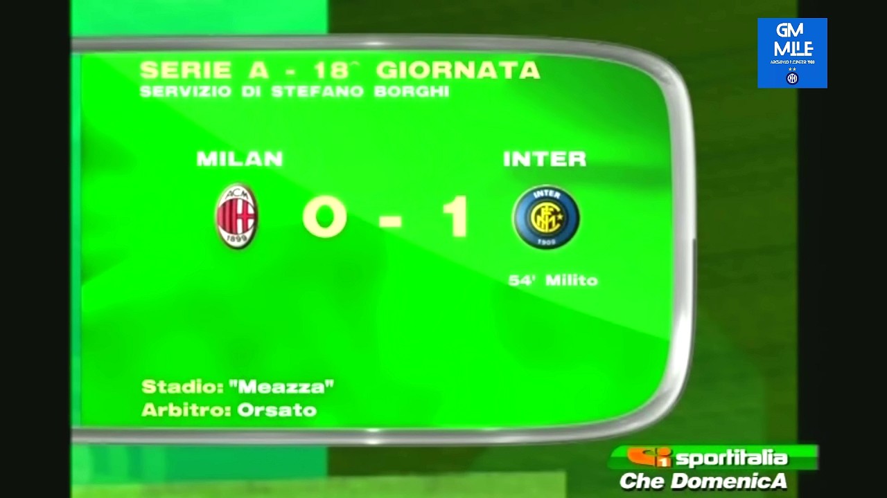 2011-12 (18^ - 15-01-2012) Milan-INTER 0-1 [Milito] Servizio 'CheDomenica' SportItalia