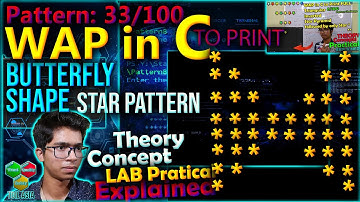 Star Pattern 33 | Printing Number Pattern in C |Butterfly Pattern | C Programming Tutorials |