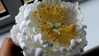 How To Make An Open Gumpaste Peony Edible Fondant Sugar Cake Topper Tutorial #sugarpeonytutorial