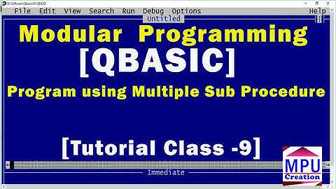 Multiple sub procedure in Qbasic Programming