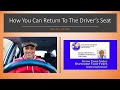 How You Can Return To The Driver's Seat