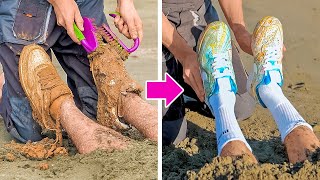 Amazing Shoe Cleaning and Polishing Done On The Beach and Street