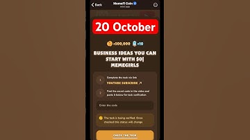 MemeFi YouTube video code today 20 October | MemeFi YouTube video secret code today | #crypto