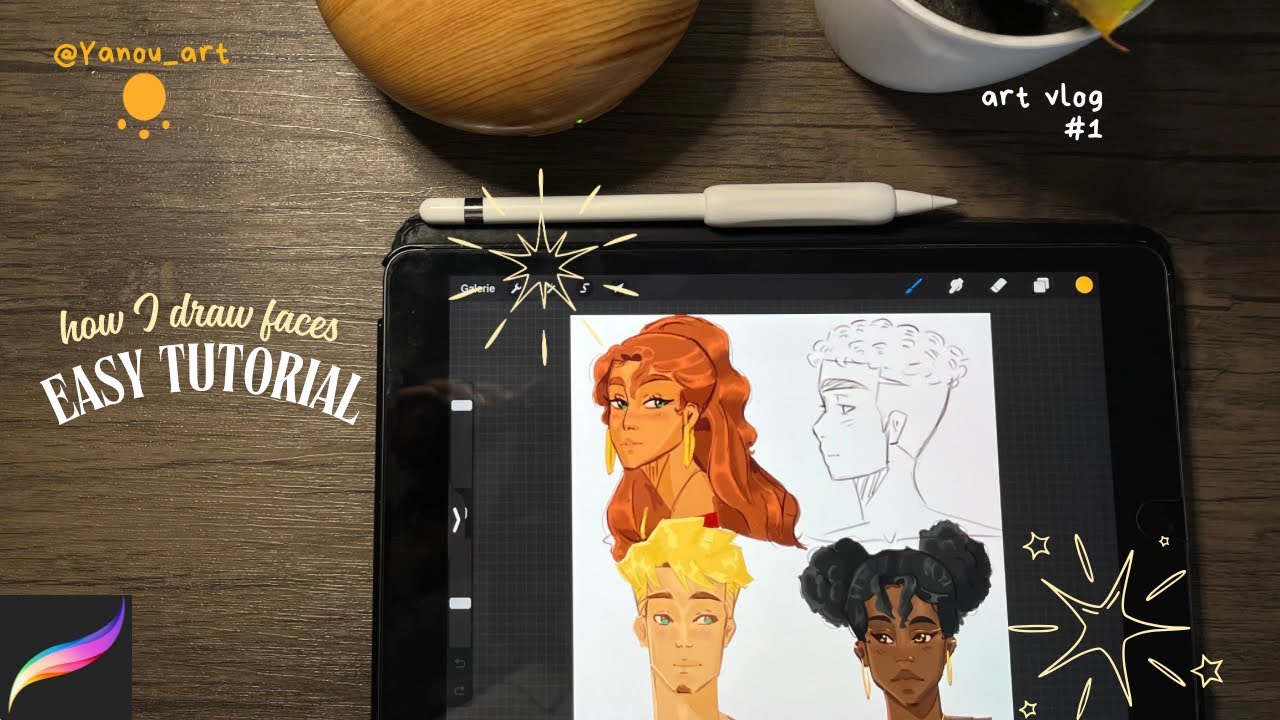HOW TO DRAW FACES IN 10 MINUTES🎨 / for beginners on procreate 2025🧋 ...