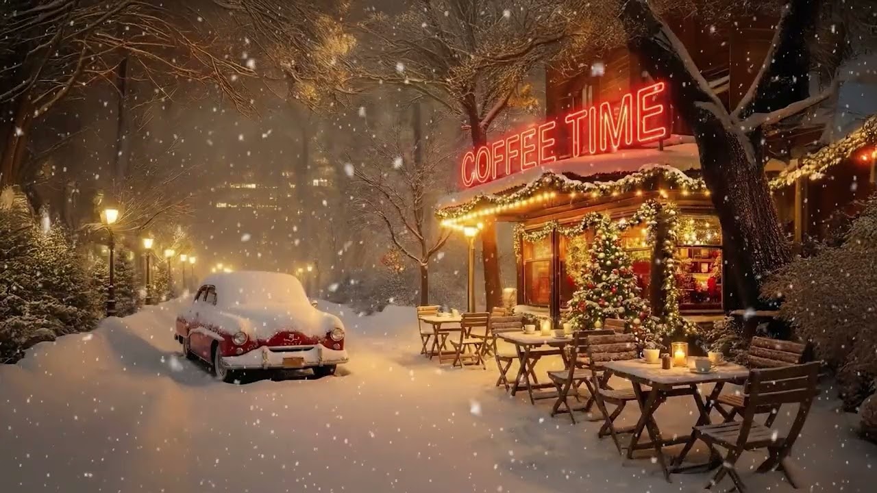 Снежный вечер в кафе 🎹 Нежный фортепианный джаз для концентрации и расслабления (3 часа)