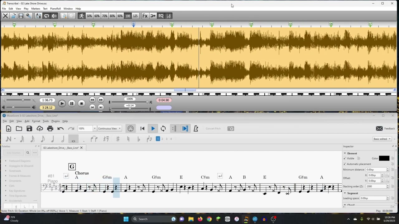 Lakeshore Drive bass line transcription - Special Consensus.