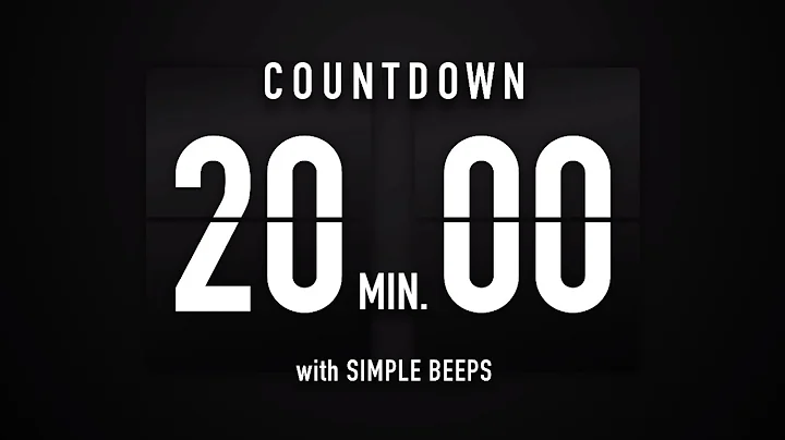 20 Minutes Countdown Timer 🕙 Flip Clock with Simple Beeps 🔊🖤