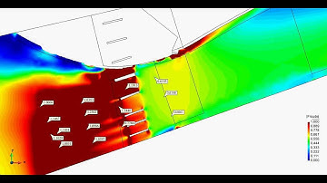 Effect of the tidal condition in a river mouth (Froude) [Iber model]