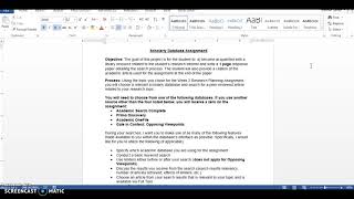 Scholarly Database Assignment Instructions