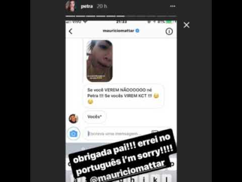 Maurício Mattar dá bronca na filha, Petra, por erro gramatical no Instagram