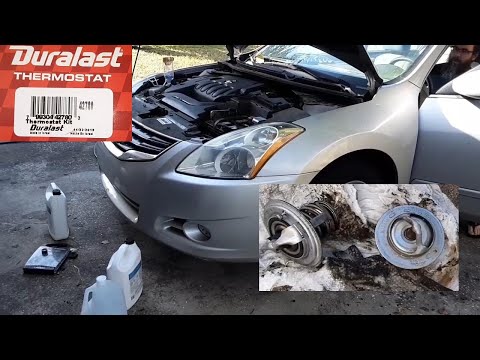 2011 Nissan Altima 2.5 Thermostats replaced/PCV  location/air filter/Amsoil coolant refill/St.Nick