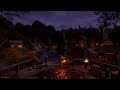 Fantasy medieval autumn night ambience  crackling fire crickets owl water calming nature sounds